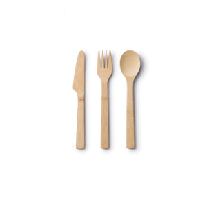 Travel Cutlery Set/ Bamboo and Organic Cotton