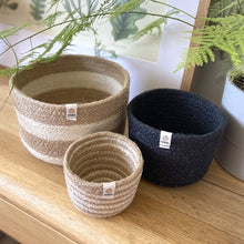 Load image into Gallery viewer, Tall Jute Basket Set 3 /Pebble
