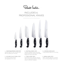 Load image into Gallery viewer, Robert Welch Professional Knives (6) in Angle Oak Block
