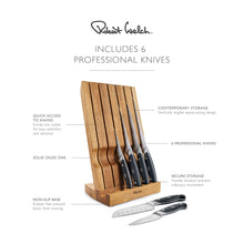 Load image into Gallery viewer, Robert Welch Professional Knives (6) in Angle Oak Block
