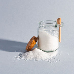 Salt Pot with spoon /Glass