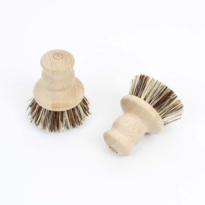 Wooden Pot Brush with Stiff Plant Fibres